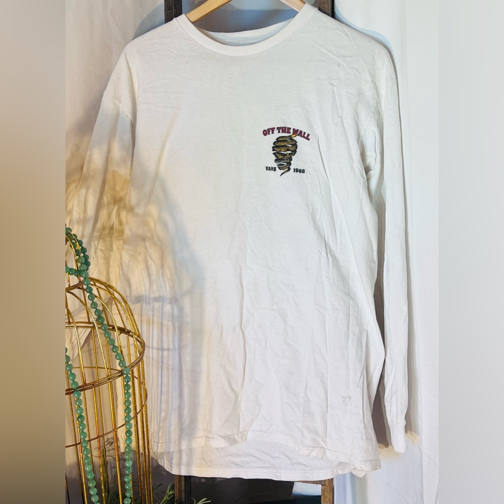 Vans Men’s long sleeve white tshirt, 1966 logo